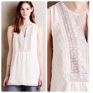 Anthro One September Embroidered Sleeveless Tunic